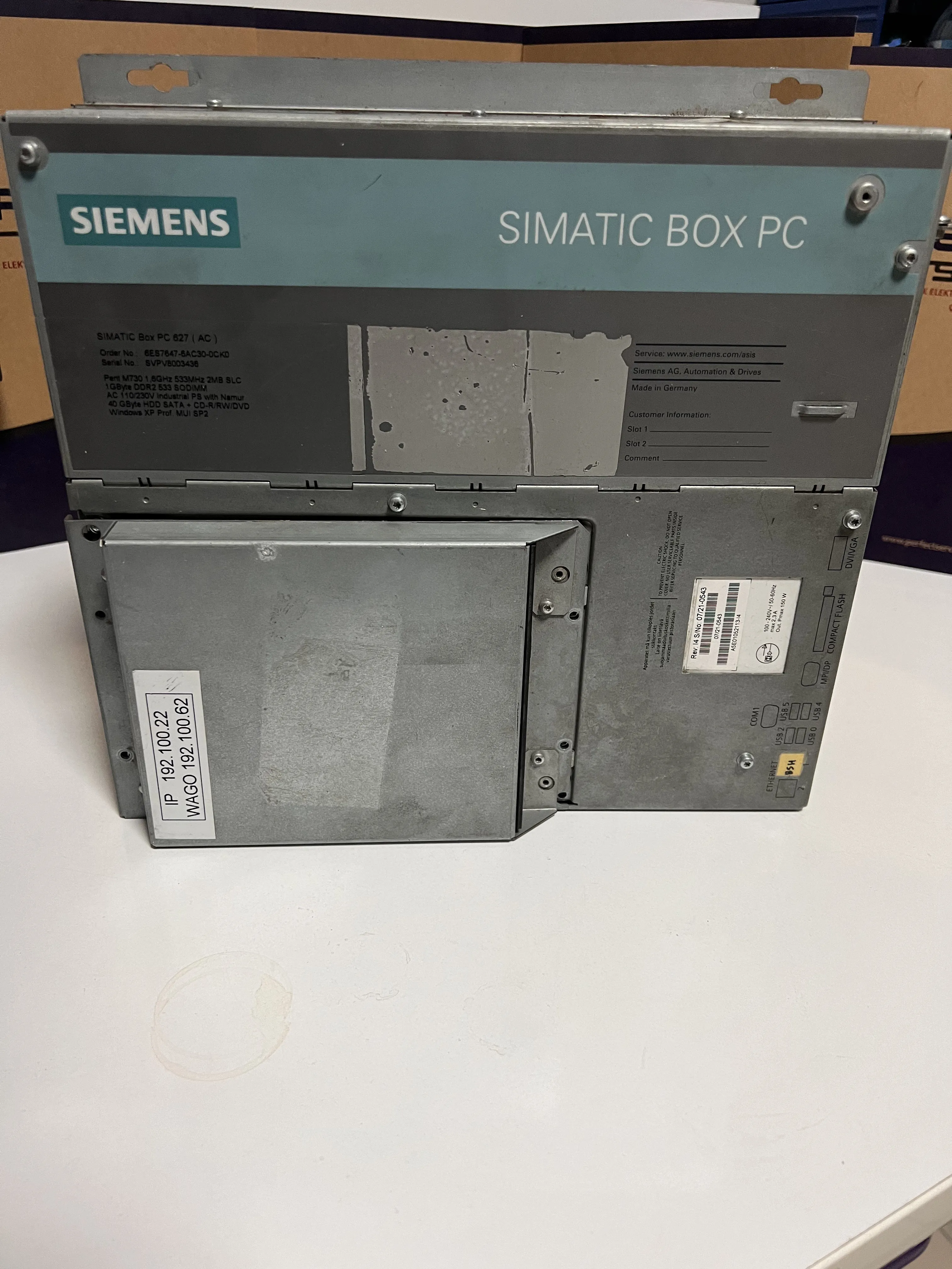 Ürün resmi: Siemens 6ES7647-6AC30-0CK0 IPC627D | SIMATIC Box PC Endüstriyel Bilgisayar