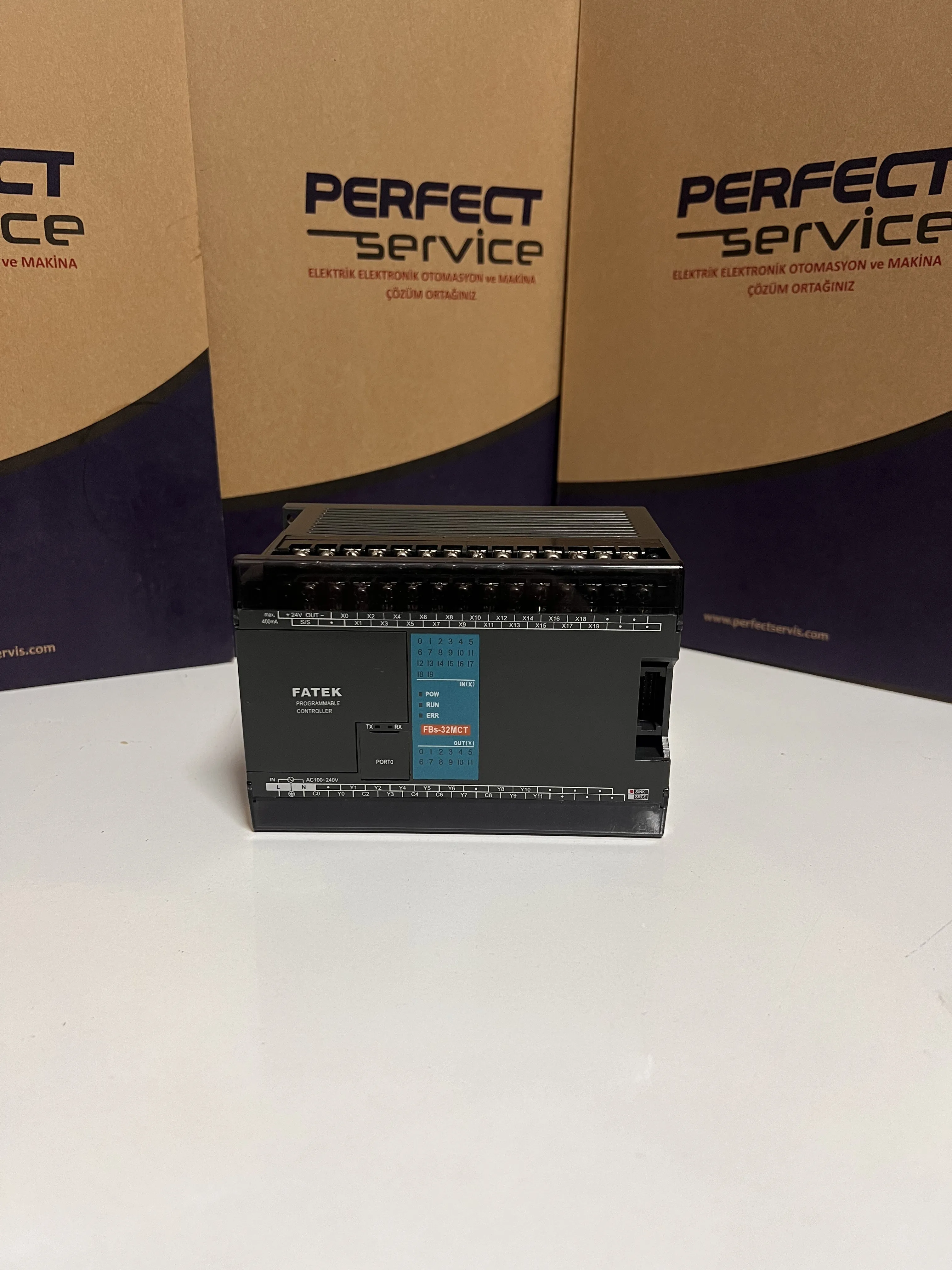 Ürün resmi: FATEK FBS-32MCT PLC – 32 I/O Kompakt Otomasyon Kontrol Cihazı
